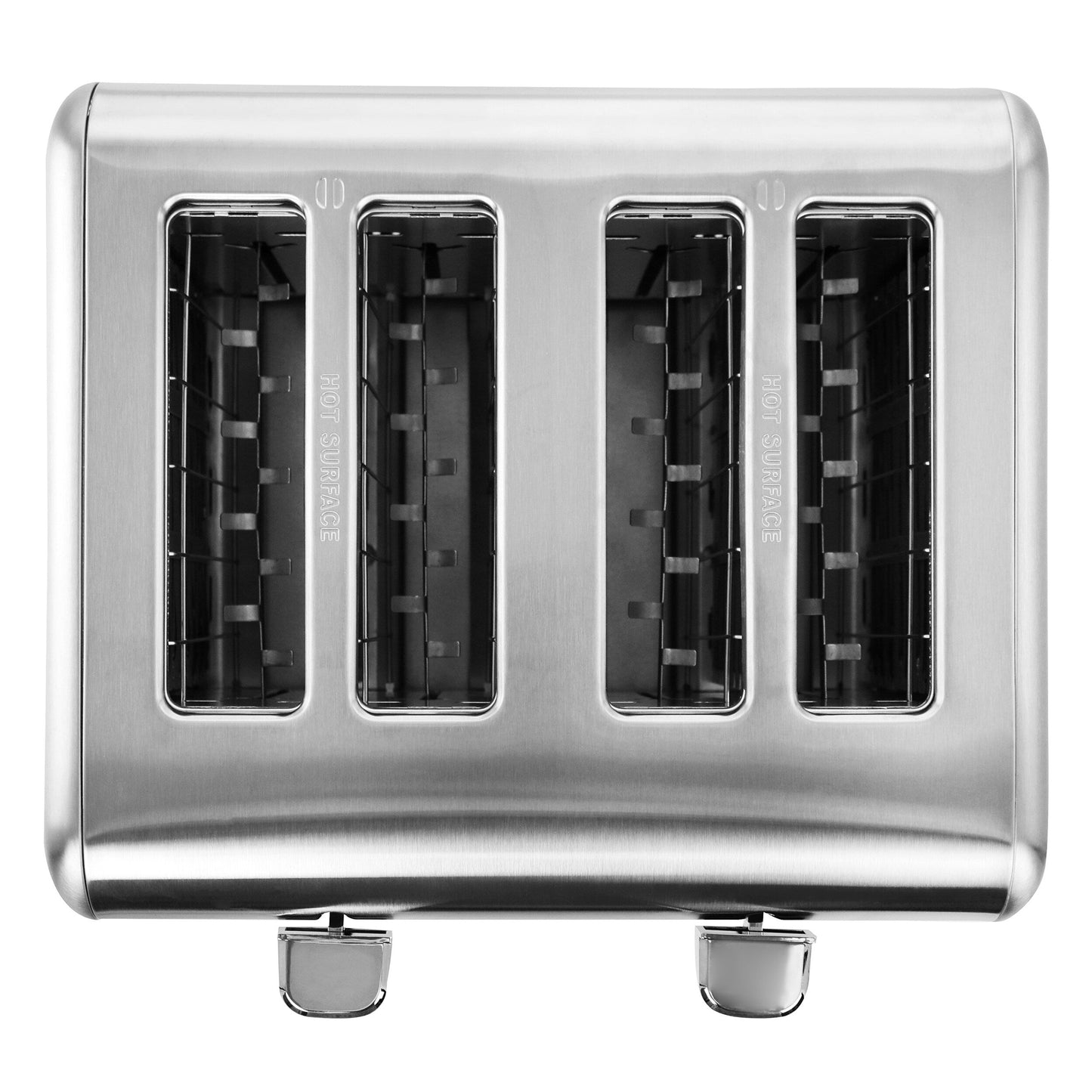 Grille-pain 4 tranches en acier inoxydable argenté