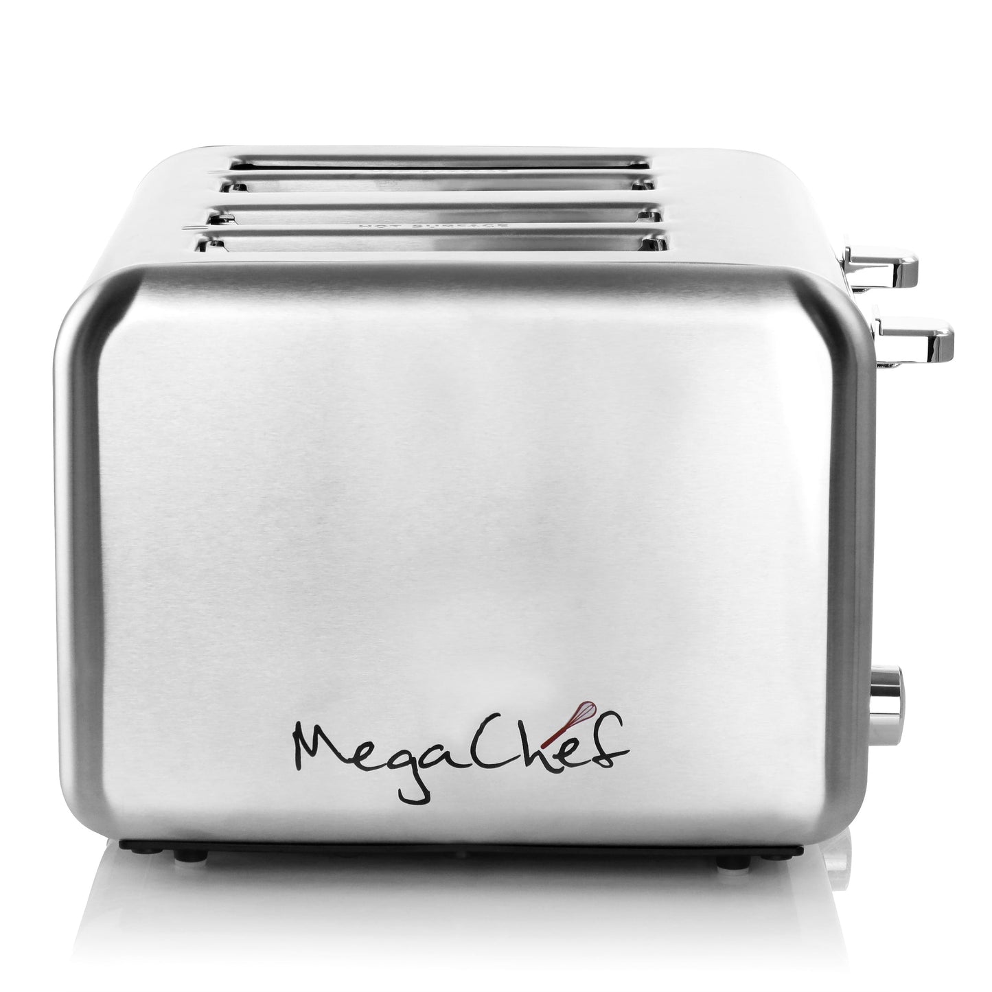 Grille-pain 4 tranches en acier inoxydable argenté