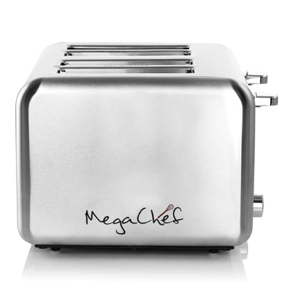 Grille-pain 4 tranches en acier inoxydable argenté
