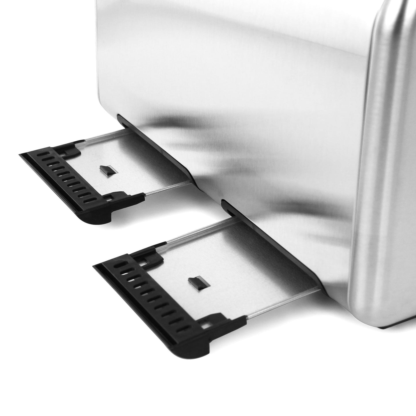 Grille-pain 4 tranches en acier inoxydable argenté
