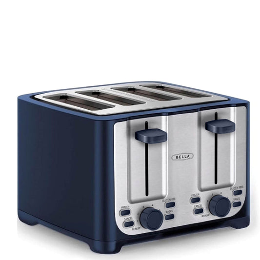 Grille-pain 4 tranches avec arrêt automatique - Fentes extra larges et plateau ramasse-miettes amovible, fonctions d'annulation, de décongélation et de réchauffage