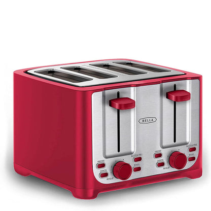 Grille-pain 4 tranches avec arrêt automatique - Fentes extra larges et plateau ramasse-miettes amovible, fonctions d'annulation, de décongélation et de réchauffage