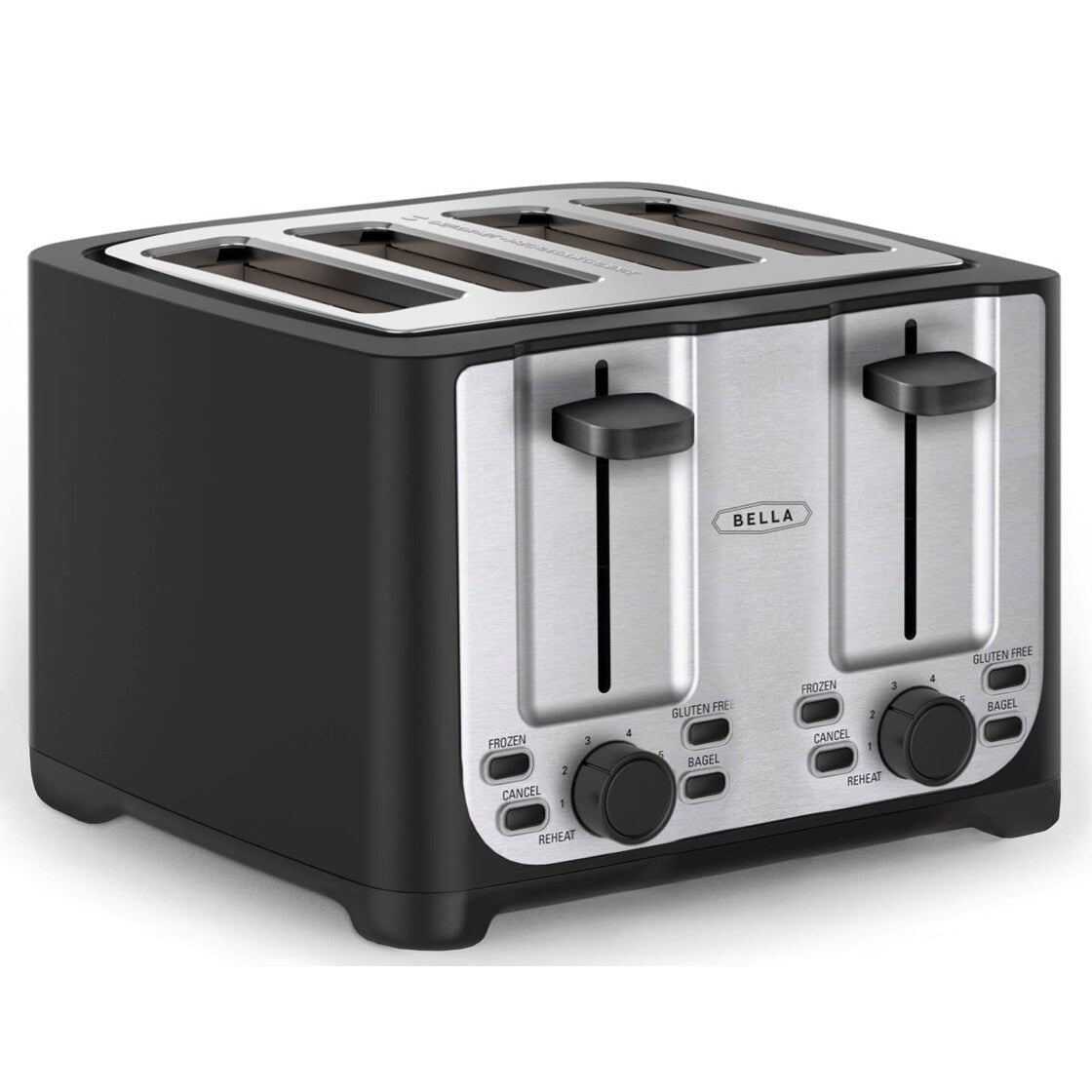 Grille-pain 4 tranches avec arrêt automatique - Fentes extra larges et plateau ramasse-miettes amovible, fonctions d'annulation, de décongélation et de réchauffage