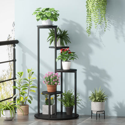 Support pour plantes d'intérieur à 4 niveaux, étagères hautes en bois, lot de 1 – 50 cm (L) x 50 cm (l) x 104 cm (H).