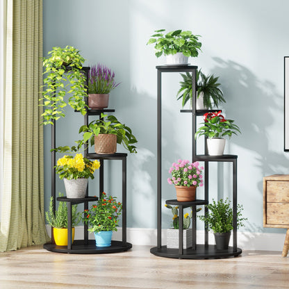 Support pour plantes d'intérieur à 4 niveaux, étagères hautes en bois, lot de 1 – 50 cm (L) x 50 cm (l) x 104 cm (H).