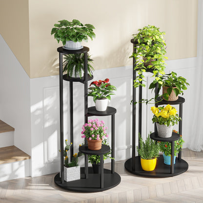 Support pour plantes d'intérieur à 4 niveaux, étagères hautes en bois, lot de 1 – 50 cm (L) x 50 cm (l) x 104 cm (H).
