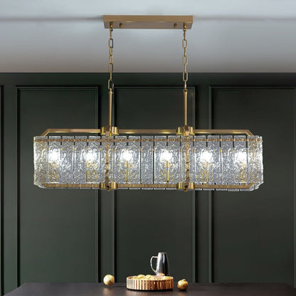 Lustre rectangulaire en cristal moderne linéaire de 40 po, 16 lumières, en laiton doré, pour salle à manger, salon, cuisine, îlot central