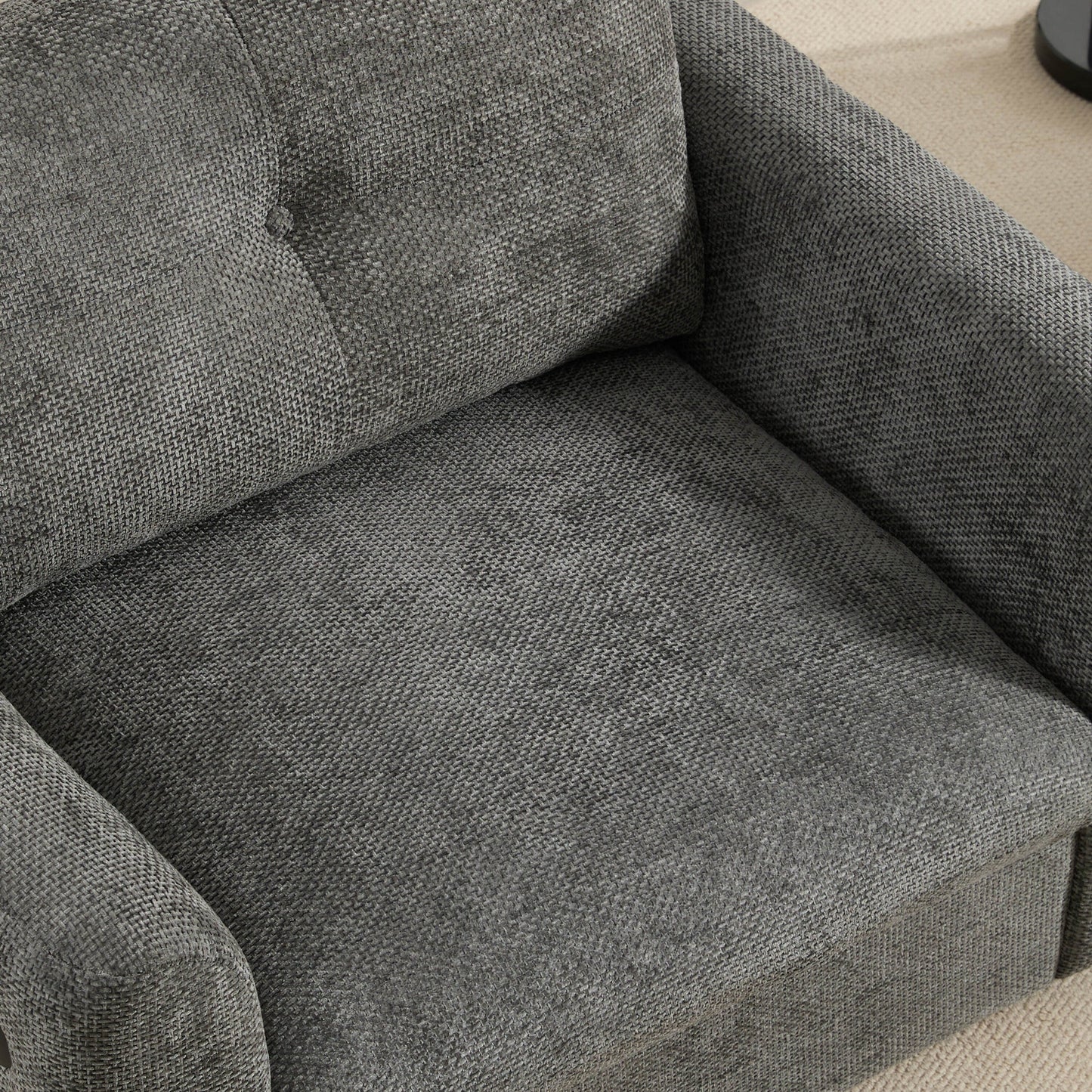 42�?Wide Seat Armchair with Dual-Port Charger and Tufted Pull-Line Design by Harper&Bright Designs