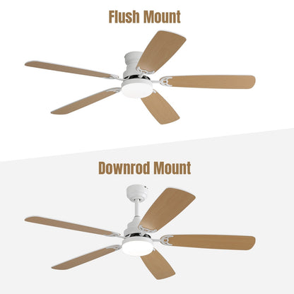 Ventilateur de plafond à LED intégré 48 et 52 pouces avec lumière et télécommande, moteur CC réversible