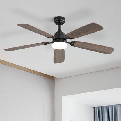 Ventilateur de plafond à LED intégré 48 et 52 pouces avec lumière et télécommande, moteur CC réversible