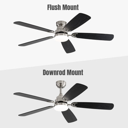 Ventilateur de plafond à LED intégré 48 et 52 pouces avec lumière et télécommande, moteur CC réversible