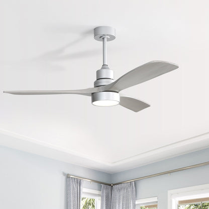 Ventilateur de plafond à LED intégré 48 et 52 pouces avec lumière et télécommande, moteur CC réversible