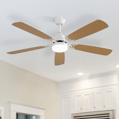 Ventilateur de plafond à LED intégré 48 et 52 pouces avec lumière et télécommande, moteur CC réversible