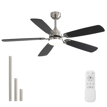 Ventilateur de plafond à LED intégré 48 et 52 pouces avec lumière et télécommande, moteur CC réversible