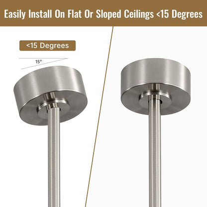 Ventilateur de plafond à LED intégré 48 et 52 pouces avec lumière et télécommande, moteur CC réversible
