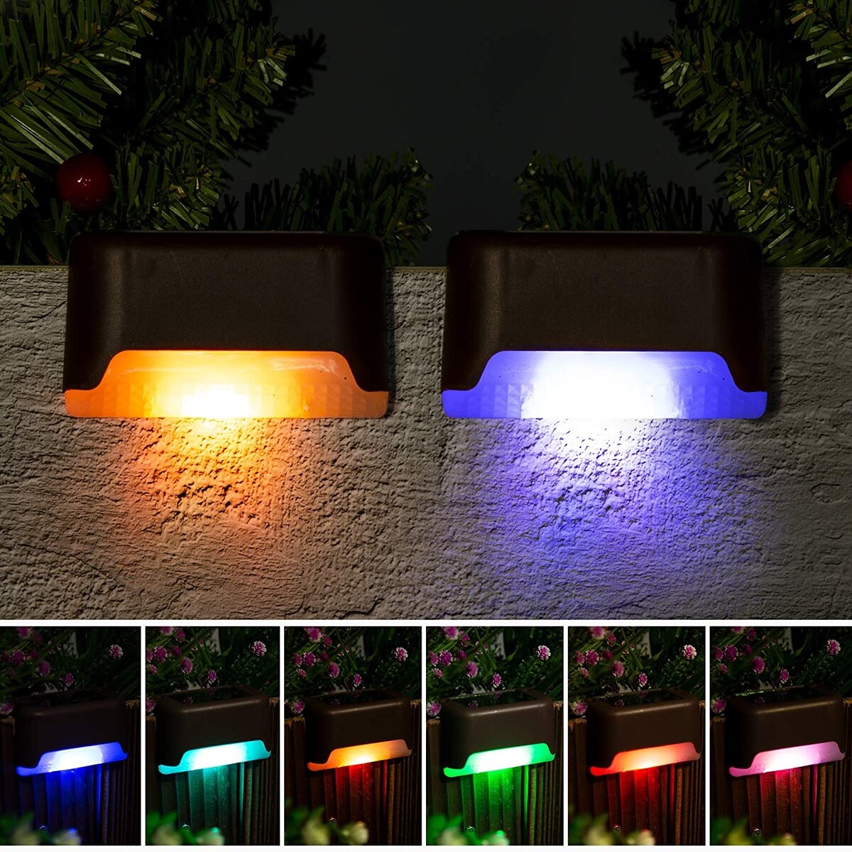 Lot de 4 lampes solaires étanches pour terrasse