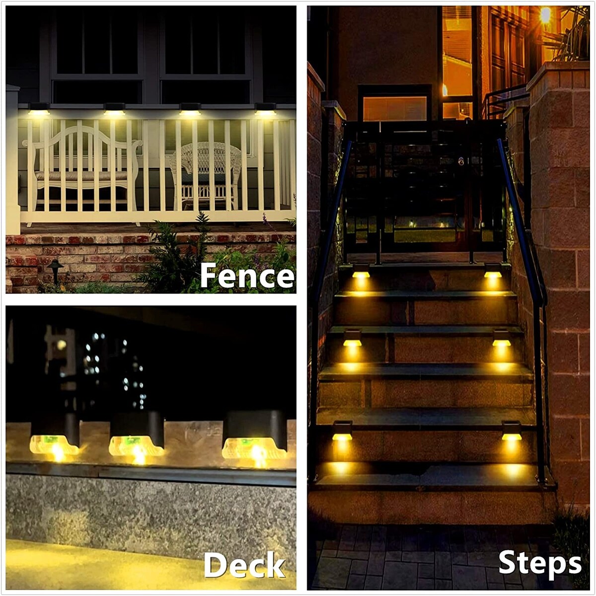 Lot de 4 lampes solaires étanches pour terrasse