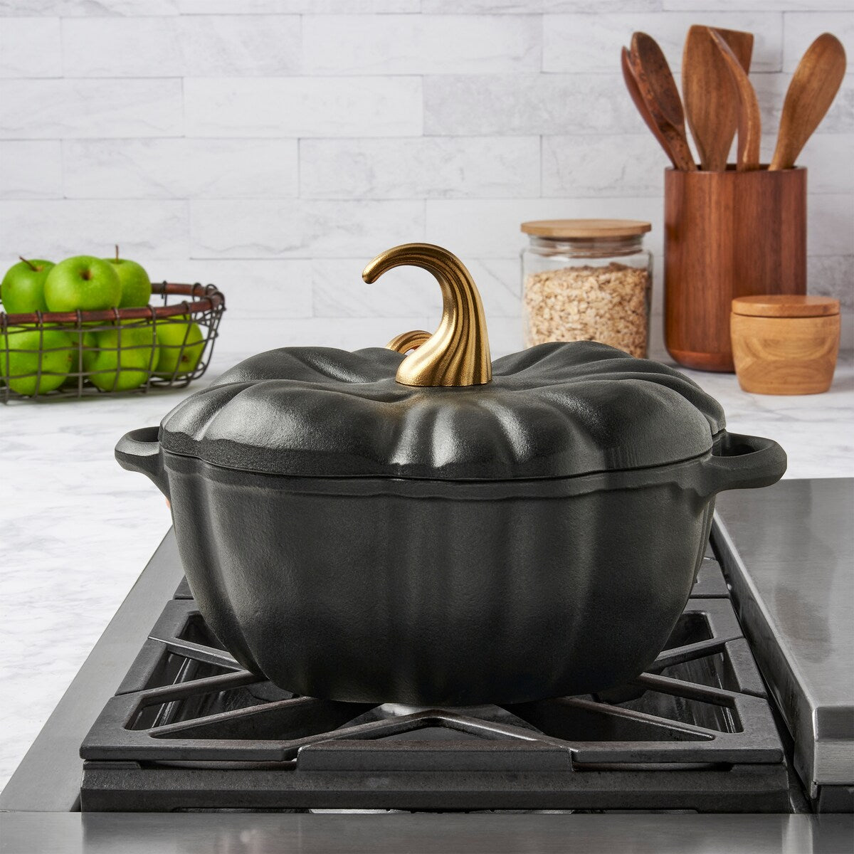 Cocotte en fonte émaillée 4 pintes - Citrouille noire