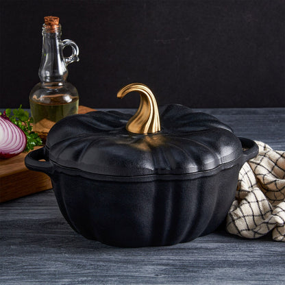 Cocotte en fonte émaillée 4 pintes - Citrouille noire