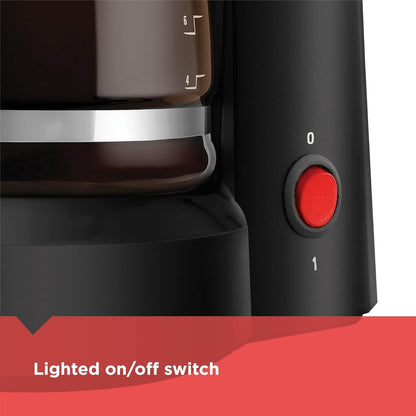 Cafetière compacte 5 tasses, carafe anti-goutte, noire