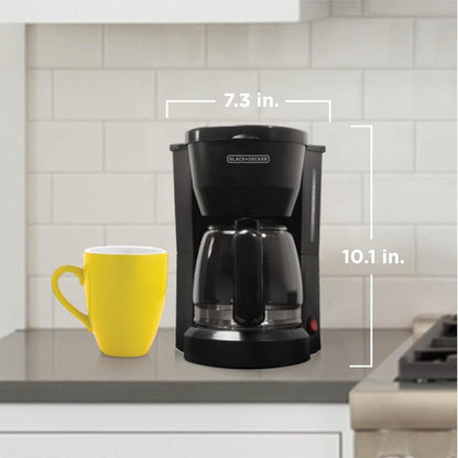 Cafetière compacte 5 tasses, carafe anti-goutte, noire