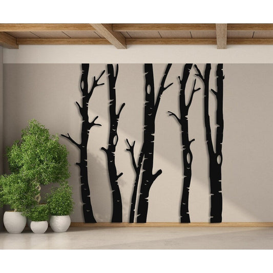 5 décorations murales en métal représentant des arbres secs pour la maison et l'extérieur