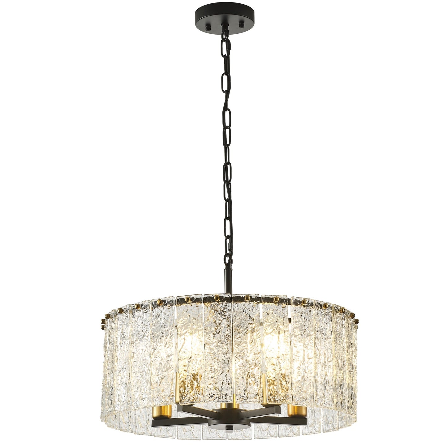 Lustre tambour rond moderne à 5 lumières, lustre semi-encastré classique, suspension pour îlot de cuisine et salle à manger