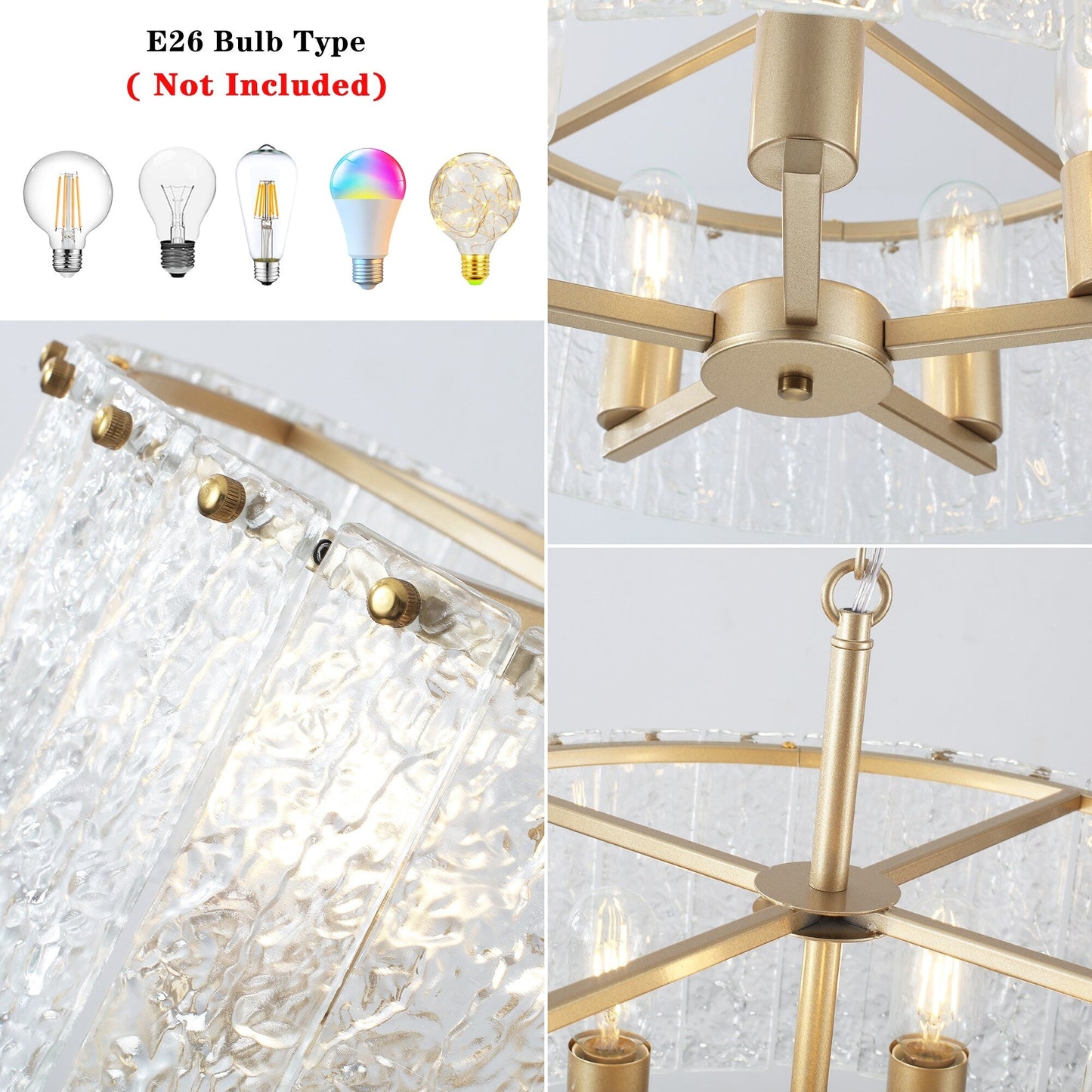 Lustre tambour rond moderne à 5 lumières, lustre semi-encastré classique, suspension pour îlot de cuisine et salle à manger