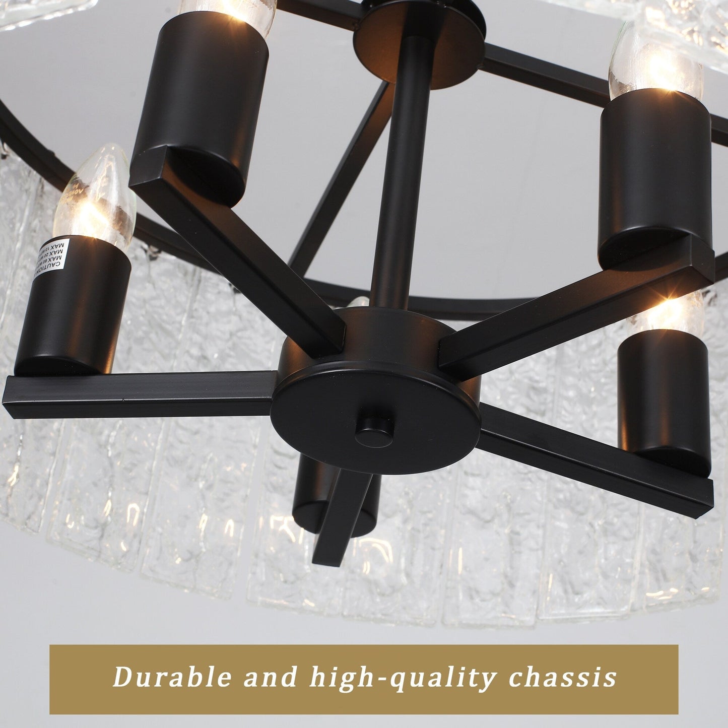 Lustre tambour rond moderne à 5 lumières, lustre semi-encastré classique, suspension pour îlot de cuisine et salle à manger