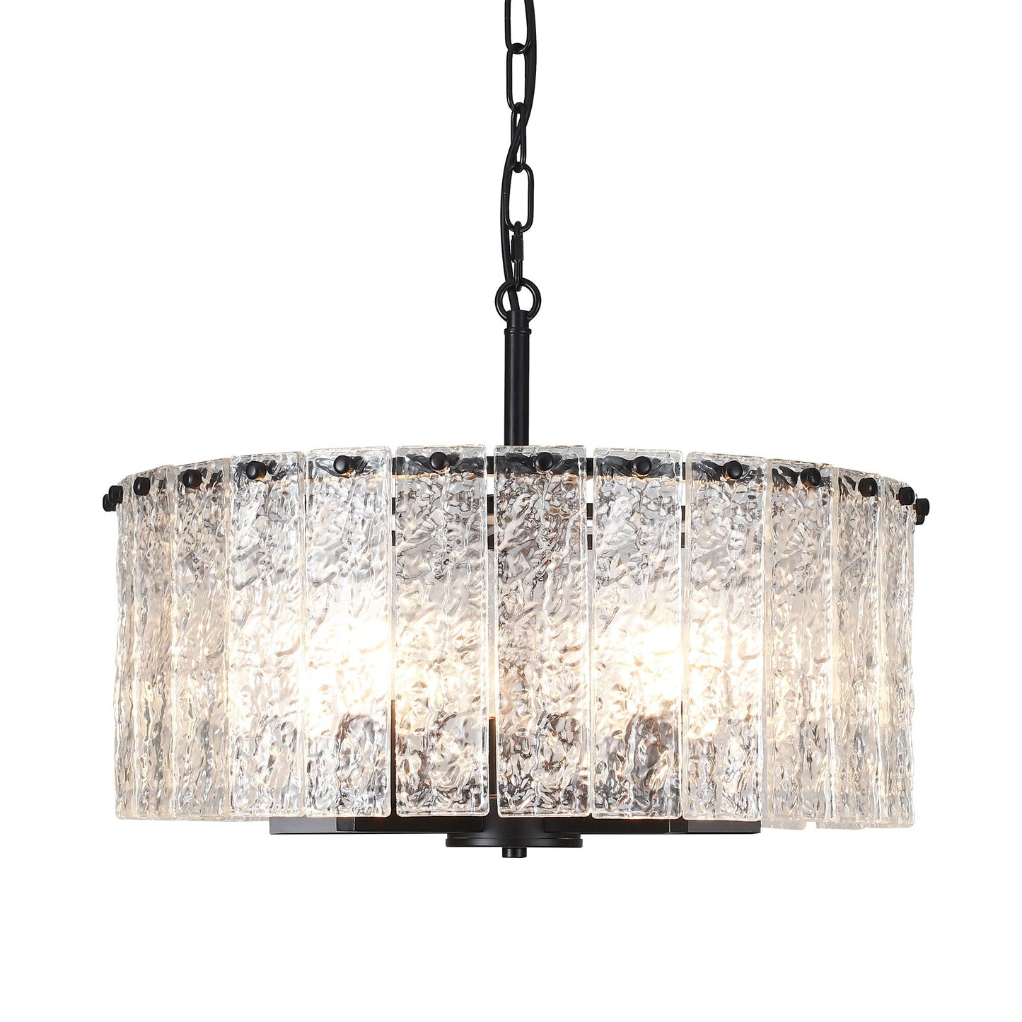 Lustre tambour rond moderne à 5 lumières, lustre semi-encastré classique, suspension pour îlot de cuisine et salle à manger