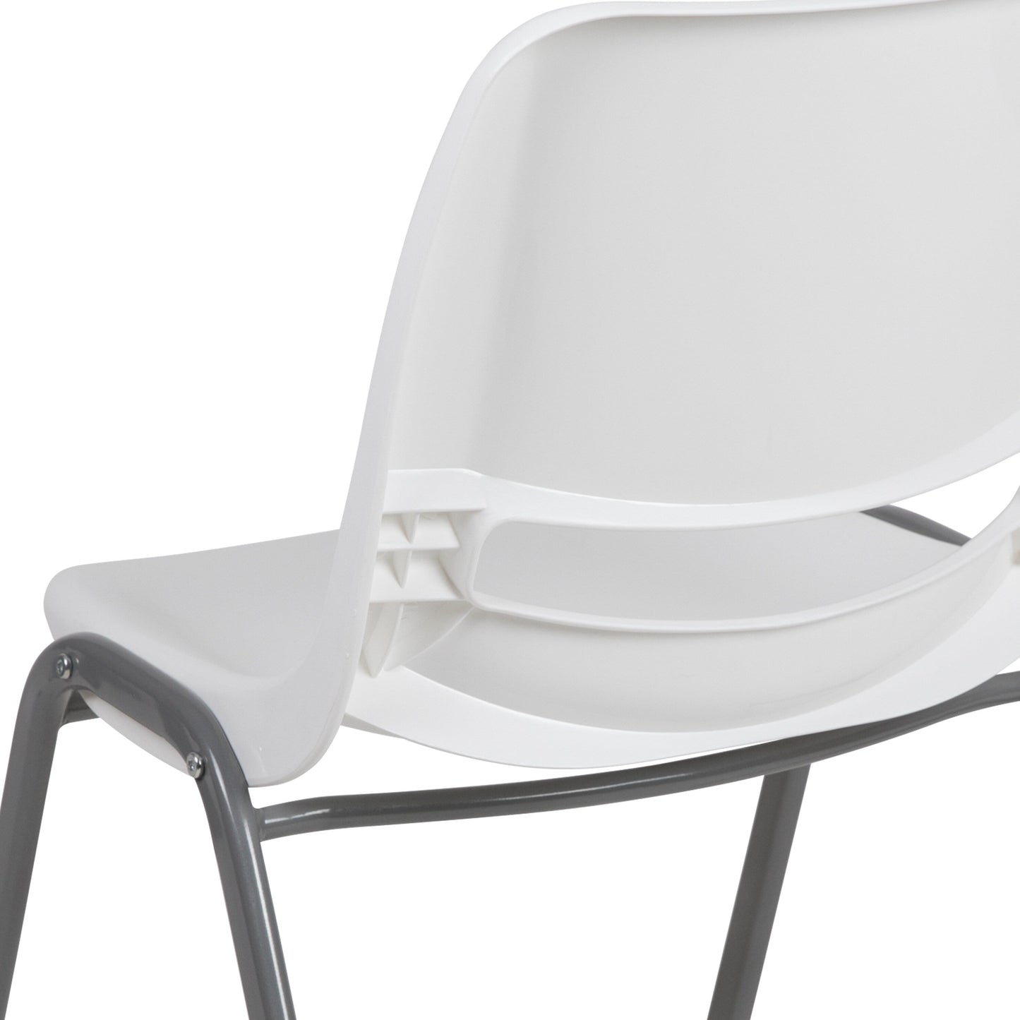Lot de 5 chaises empilables ergonomiques à coque avec cadre en métal, capacité de charge de 880 lb (23,5 po x 19,25 po x 32 po)