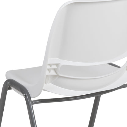 Lot de 5 chaises empilables ergonomiques à coque avec cadre en métal, capacité de charge de 880 lb (23,5 po x 19,25 po x 32 po)