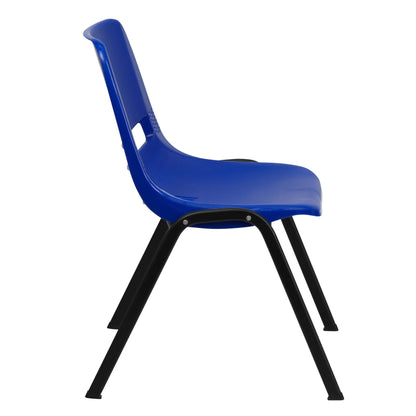 Lot de 5 chaises empilables ergonomiques à coque avec cadre en métal, capacité de charge de 880 lb (23,5 po x 19,25 po x 32 po)