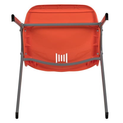 Lot de 5 chaises empilables ergonomiques à coque avec cadre en métal, capacité de charge de 880 lb (23,5 po x 19,25 po x 32 po)