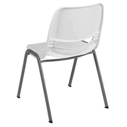 Lot de 5 chaises empilables ergonomiques à coque avec cadre en métal, capacité de charge de 880 lb (23,5 po x 19,25 po x 32 po)