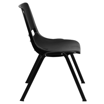 Lot de 5 chaises empilables ergonomiques à coque avec cadre en métal, capacité de charge de 880 lb (23,5 po x 19,25 po x 32 po)
