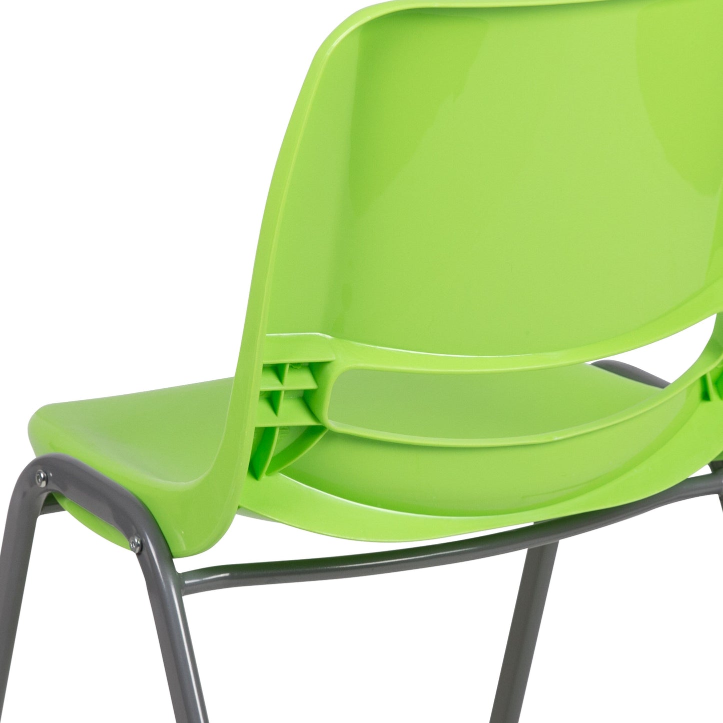 Lot de 5 chaises empilables ergonomiques à coque avec cadre en métal, capacité de charge de 880 lb (23,5 po x 19,25 po x 32 po)