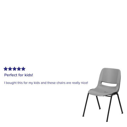 Lot de 5 chaises empilables ergonomiques à coque avec cadre en métal, capacité de charge de 880 lb (23,5 po x 19,25 po x 32 po)