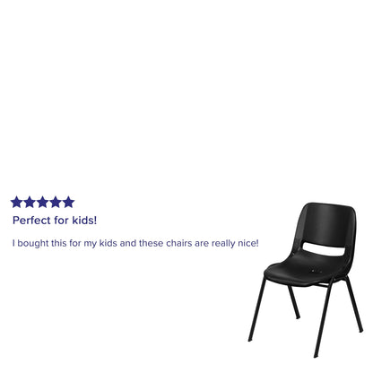 Lot de 5 chaises empilables ergonomiques à coque avec cadre en métal, capacité de charge de 880 lb (23,5 po x 19,25 po x 32 po)
