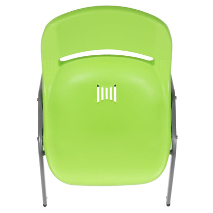 Lot de 5 chaises empilables ergonomiques à coque avec cadre en métal, capacité de charge de 880 lb (23,5 po x 19,25 po x 32 po)