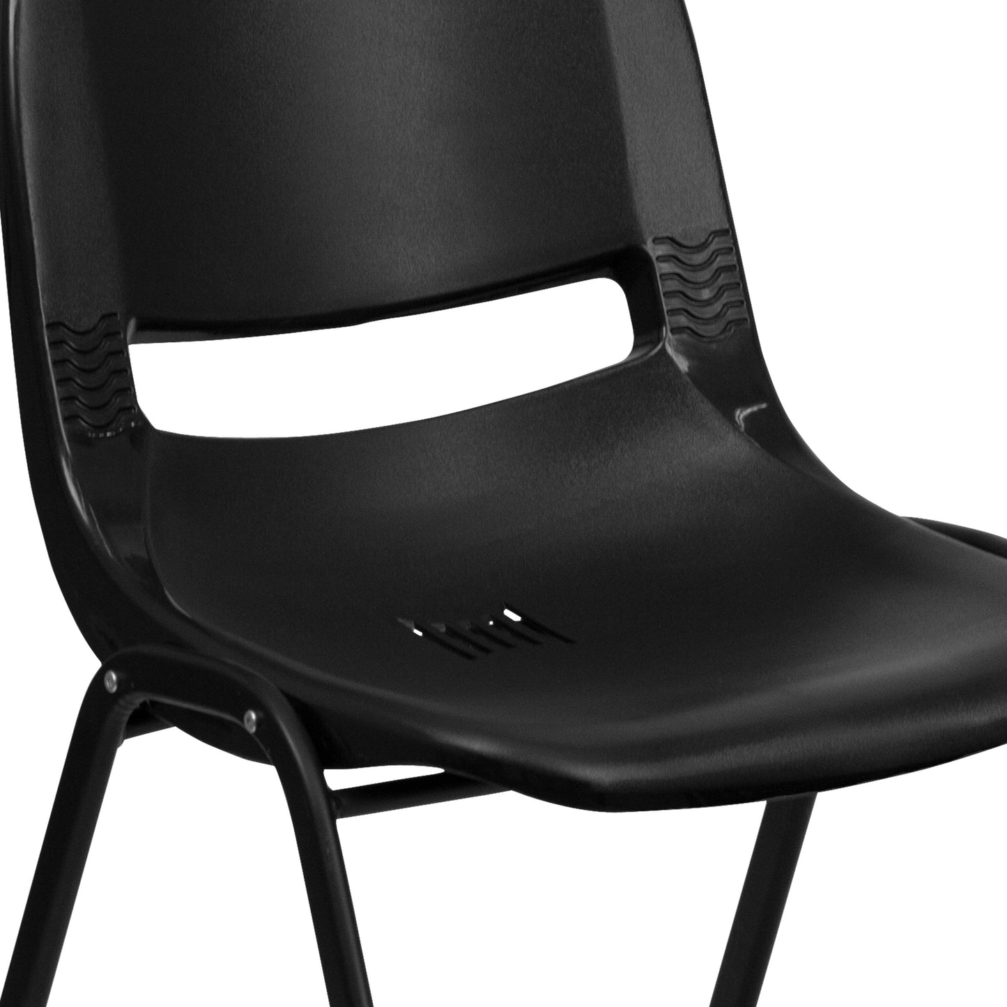 Lot de 5 chaises empilables ergonomiques à coque avec cadre en métal, capacité de charge de 880 lb (23,5 po x 19,25 po x 32 po)