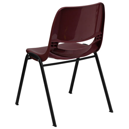 Lot de 5 chaises empilables ergonomiques à coque avec cadre en métal, capacité de charge de 880 lb (23,5 po x 19,25 po x 32 po)