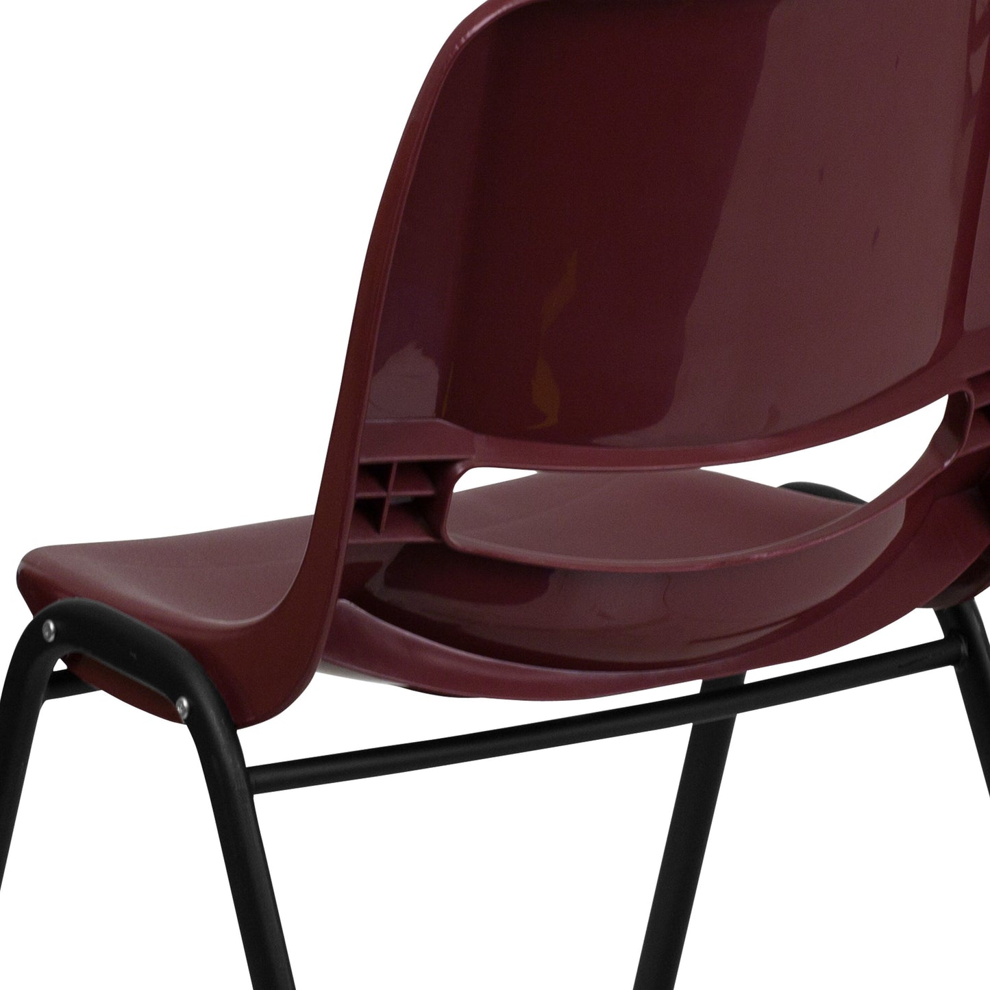 Lot de 5 chaises empilables ergonomiques à coque avec cadre en métal, capacité de charge de 880 lb (23,5 po x 19,25 po x 32 po)
