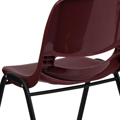 Lot de 5 chaises empilables ergonomiques à coque avec cadre en métal, capacité de charge de 880 lb (23,5 po x 19,25 po x 32 po)