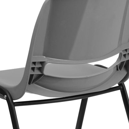 Lot de 5 chaises empilables ergonomiques à coque avec cadre en métal, capacité de charge de 880 lb (23,5 po x 19,25 po x 32 po)