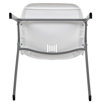 Lot de 5 chaises empilables ergonomiques à coque avec cadre en métal, capacité de charge de 880 lb (23,5 po x 19,25 po x 32 po)