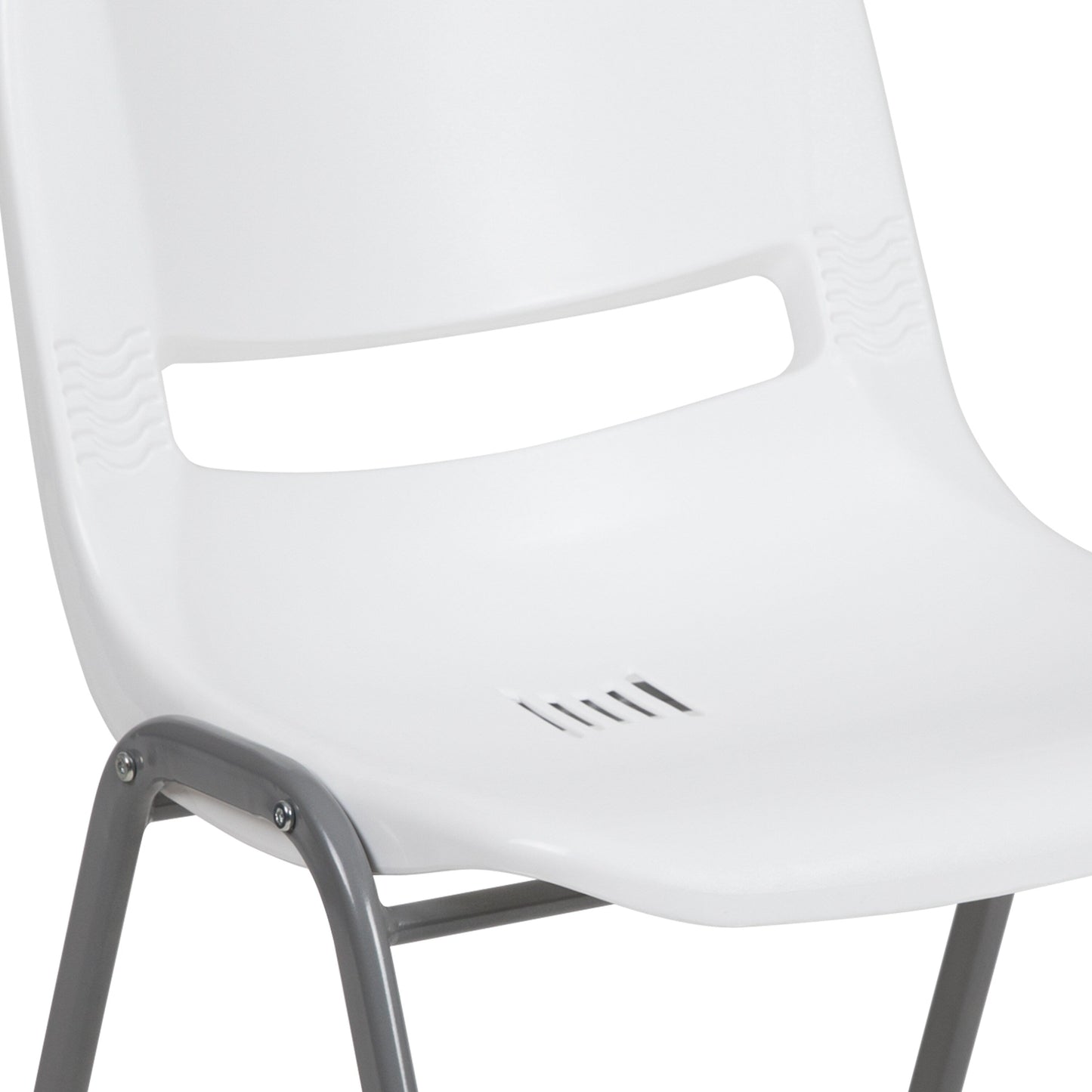 Lot de 5 chaises empilables ergonomiques à coque avec cadre en métal, capacité de charge de 880 lb (23,5 po x 19,25 po x 32 po)