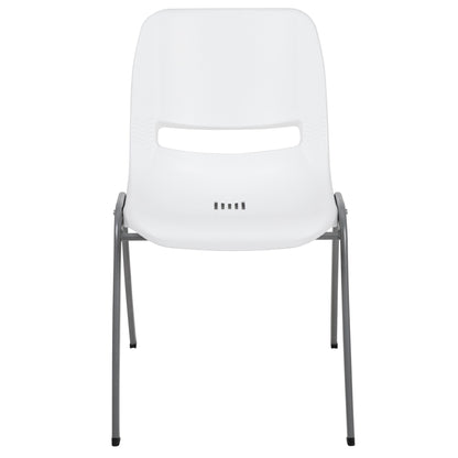 Lot de 5 chaises empilables ergonomiques à coque avec cadre en métal, capacité de charge de 880 lb (23,5 po x 19,25 po x 32 po)