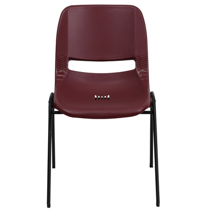 Lot de 5 chaises empilables ergonomiques à coque avec cadre en métal, capacité de charge de 880 lb (23,5 po x 19,25 po x 32 po)