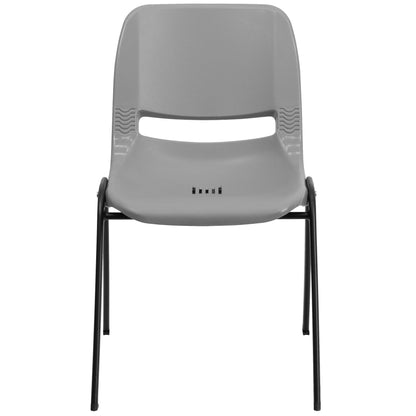 Lot de 5 chaises empilables ergonomiques à coque avec cadre en métal, capacité de charge de 880 lb (23,5 po x 19,25 po x 32 po)